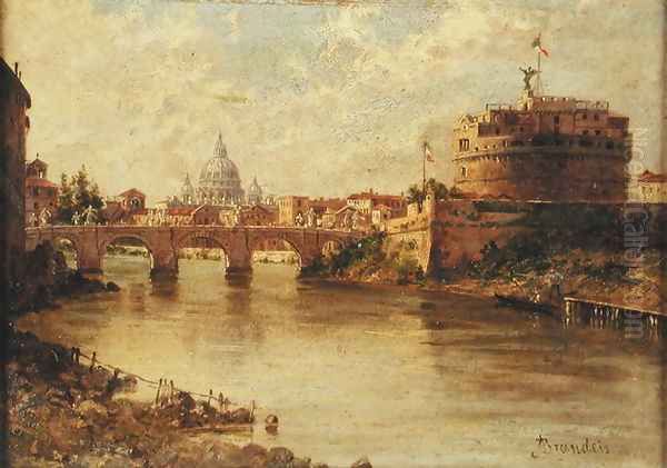 Castel Sant'Angelo and St. Peter's from the Tiber - view 1