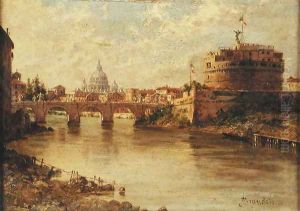 Castel Sant'Angelo and St. Peter's from the Tiber