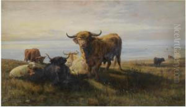 Highland Cattle By The Shore - view 1