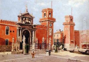 Figures before the Arsenal, Venice by Antonietta Brandeis