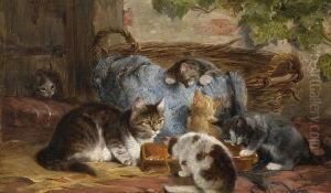 Katzenmutter Mit Ihren
Jungen by Julius Adam