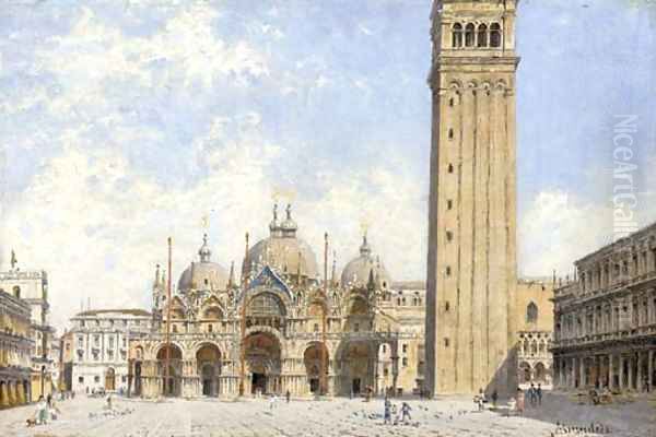 Piazza San Marco with a view of the Basillica and the Campanile, Venice - view 1