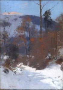 Wooded Landscape Under Snow by Patrick William Adam