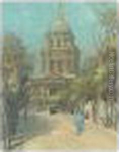 Attributed To William , Rue Des
Invalides, Paris, Oil On Canvas, 55 By 43.5 Cm., 21 1/2 By 17 In by Patrick William Adam