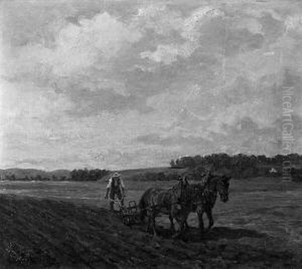 "pflugender Bauer". Sign.,
Rucks. Bez. Und Betitelt: Feldbestellung. Ol Auf Lwd. Auf Karton. Rest.
26 X 30 Cm. Rahmen. Abbildung Seite - view 1