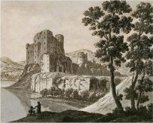 A Ruined Castle By A Lake A Ruined Castle By A Lake
