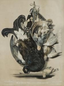 Tre Belle Incisioni Raffiguranti Selvaggina by Victor Adam