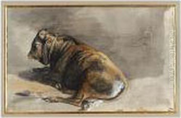 Study Of A Bull And A Dog - view 1