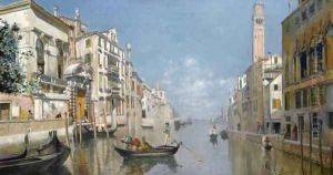 Vue le long d'un canal a Venise by Francois Brunery