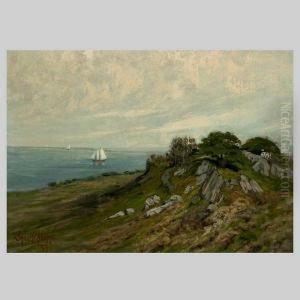 California Coastal Scene, Near San Francisco. by Charles Partridge Adams