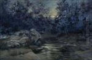 "nightfall" Wooded River 
Landscape S &amp; D L/l: Charles Partridge Adams 1894 O/c 16x24 
Est:$5000/7000 by Charles Partridge Adams