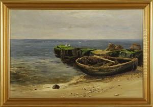 A Fishing Skiff Beached On Shore A Fishing Skiff Beached On Shore