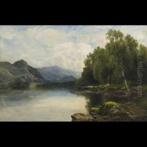 Lake View With Cattle On Shore