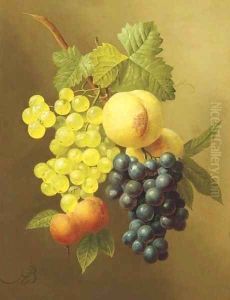 A swag of peaches, grapes and apricots