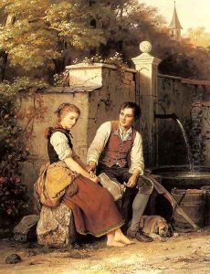 At the Well by Meyer Georg von Bremen