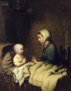 Little Girl Saying Her Prayers in Bed by Meyer Georg von Bremen