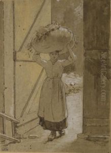 Femme Portant Un Ballot De Foin Sur La Tete Femme Portant Un Ballot De Foin Sur La Tete