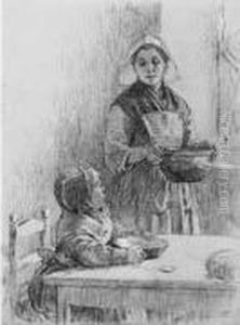 L'heure De La Soupe by Louis Emile Adan