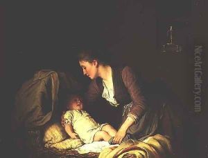 Undressing the Baby, 1880 by Meyer Georg von Bremen