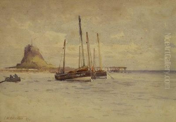 Fishing Boats Off Holy Island - view 1