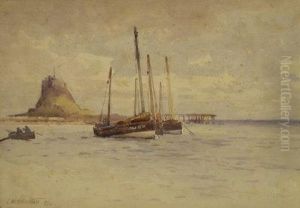 Fishing Boats Off Holy Island by Charles William Adderton