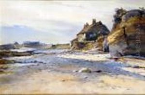 A Pair, Cottage In Northumberland, Beadnell Bay And Flamboro Cobbles by Charles William Adderton
