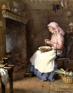 A Woman Peeling Vegetables by William Kay Blacklock