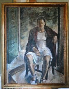 Donna Sul Ciglio Seduta Sulla Sedia by Luigi Ademollo