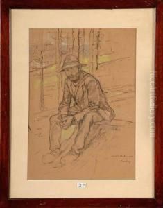 Paysan Assis by Jules Adler