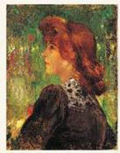 Jeune Femme A La Chevelure Rousse by Jules Adler