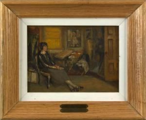 Woman In The Studio by Albert Jean Adolphe