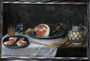 Nature Morte Au Jambon Et Pichet Sur Un Enta-blement