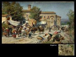 Sudliches Markttreiben by Franz Theodor Aerni