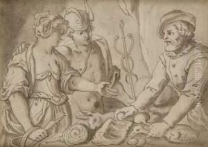 Scene Mythologique Avec Mercure by Pieter Aertsen