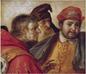 A Study Of Three Male Oriental Figures by Pieter Aertsen