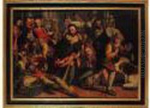 Jesus Chassant Les Marchands Du Temple by Pieter Aertsen
