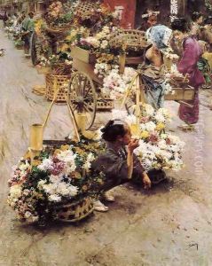 The Flower Market, Tokyo by Robert Frederick Blum