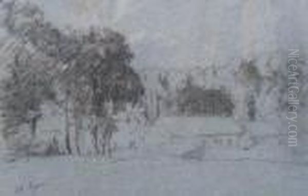 Wooded Landscape With Outbuildings - view 1