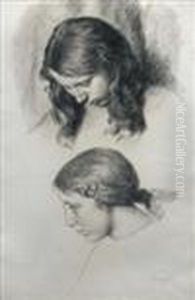 Study Of Two Girls by Jean-Charles Cazin