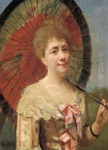 A lady with a parasol by Robert Frederick Blum