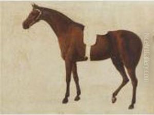 Study Of A Saddled Horse Held By A Man At The Bridle