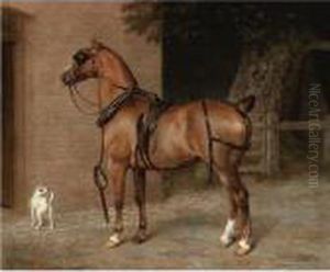 A Liver Chestnut Carriage Horse by Jacques Laurent Agasse