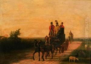 Attributed To Jacques-laurent Agasse The Passing Coach by Jacques Laurent Agasse