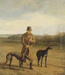 Portrait Of Lord Rivers With Two Greyhounds