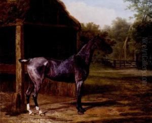Lord River's Roan Mare In A Landscape by Jacques Laurent Agasse
