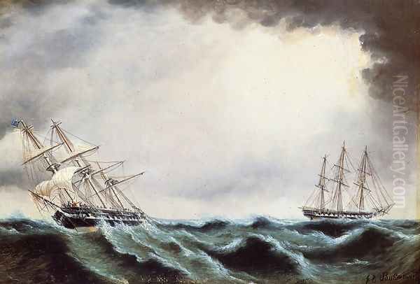 Two Clipper Ships - view 1