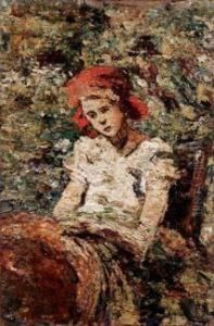 Fanciulla In Ungiardino by Ermenegildo Agazzi