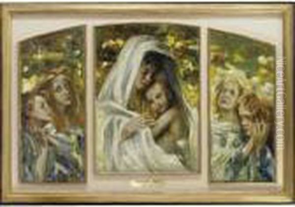 Trittico, Maternita Con Angeli - view 1