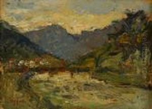 Paesaggio Con Ponte by Ermenegildo Agazzi