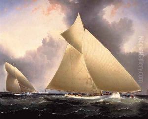 Mayflower Leading Galatea, America's Cup 1886